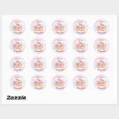 Sticker Rond Champignons violets roses Automne 1er Anniversaire (Feuille)