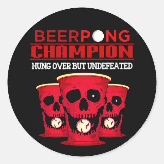Sticker Rond Champion de Beer Pong (Devant)