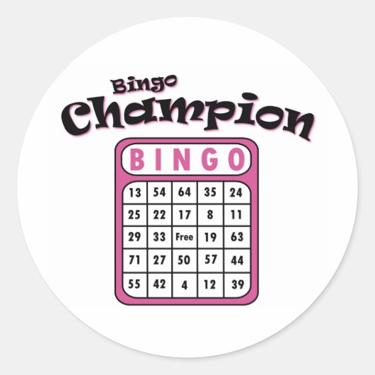 Sticker Rond Champion de Bingo (Devant)