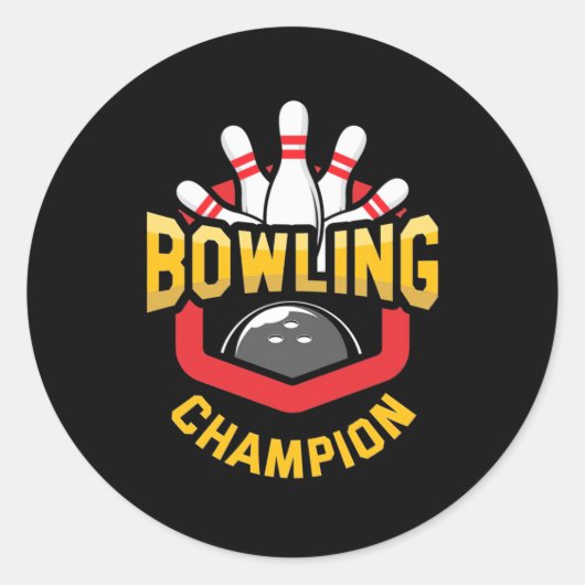Sticker Rond Champion de Bowling (Devant)
