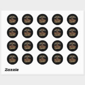 Sticker Rond Champion de cache-cache invaincu de Bigfoot (Feuille)