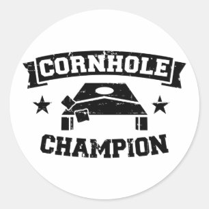 Sticker Rond Champion de Cornhole