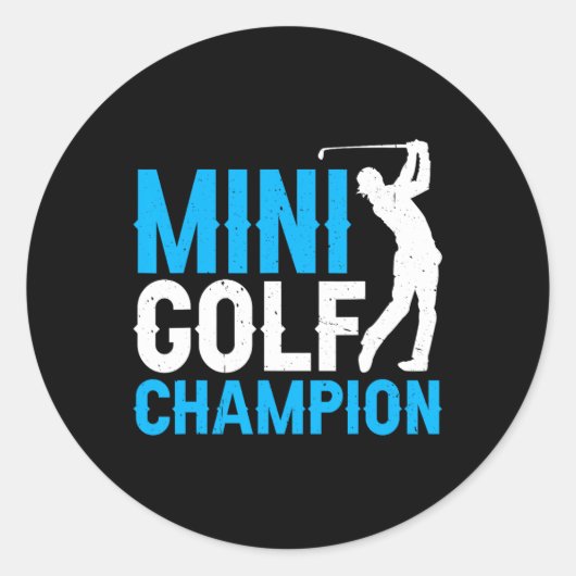 Sticker Rond Champion de mini-golf — (Devant)