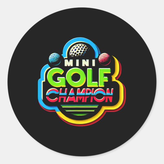 Sticker Rond Champion de Mini Golf - (Devant)