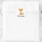 Sticker Rond Champion du tigre de dessin avec trophée (Sac)