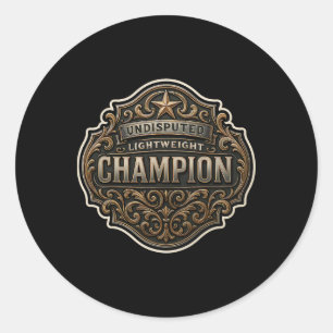Sticker Rond Champion poids léger Mma boxe kickboxing Champ B