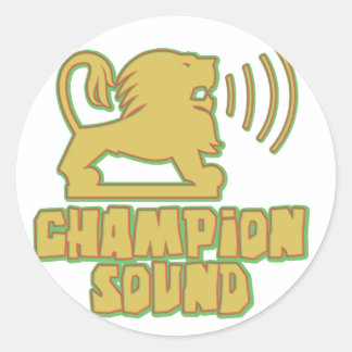 Sticker Rond Champion Sound Lion