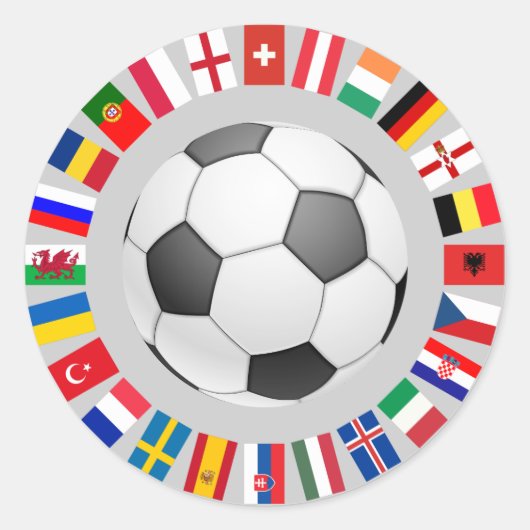 Sticker Rond Championnat d'Europe de football 2016 (Devant)