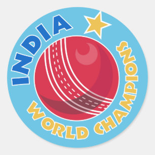 Sticker Rond championnat du monde d'inde de cricket