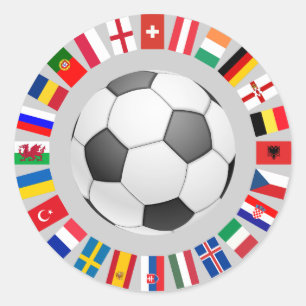 Sticker Rond Championnat européen 2016 du football du football