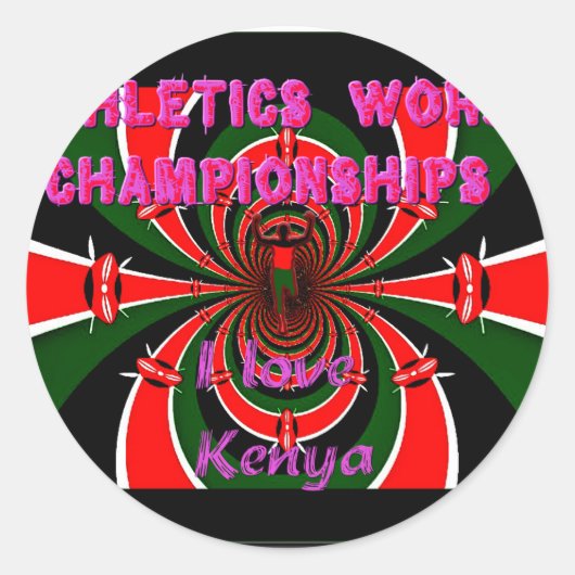 Sticker Rond Championnats du monde d'athlétisme du Kenya : Drap (Devant)