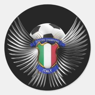 Sticker Rond Champions du football de l'Italie