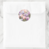 Sticker Rond Champs de Crocus Floral Springtime (Sac)