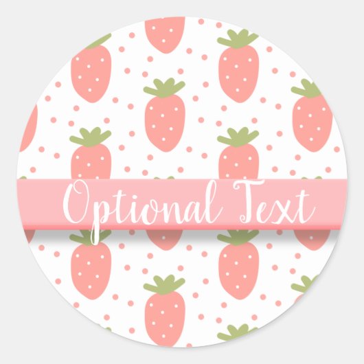 Sticker Rond Champs de fraises (Devant)
