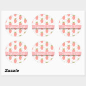 Sticker Rond Champs de fraises (Feuille)