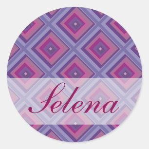 Sticker Rond champs de lavande de la passion pourpre diamant ar
