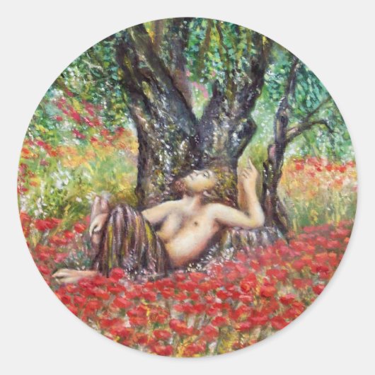 STICKER ROND CHAMPS DE PAN, D'OLIVE ET DE POPPY (Devant)