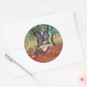 STICKER ROND CHAMPS DE PAN, D'OLIVE ET DE POPPY (Enveloppe)