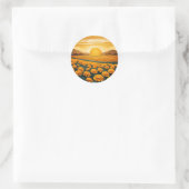 Sticker Rond Champs d'or de Marigolds (Sac)