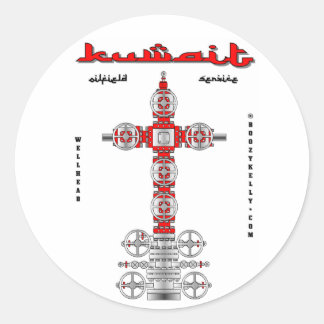 Sticker Rond Champs pétroliers koweïtiens, Tête de puits, Autoc
