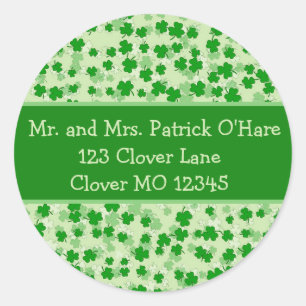 Sticker Rond Chance Clovers Saint Patrick's Day Envelope Seal