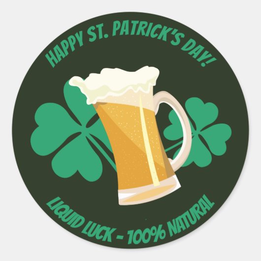 Sticker Rond chance liquide Saint Patrick's Day (Devant)