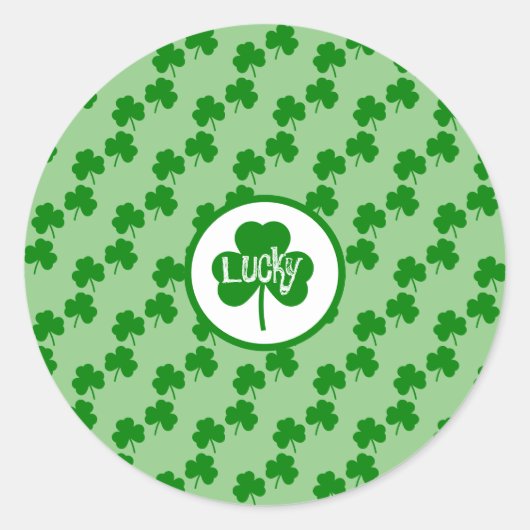 Sticker Rond Chance trèfle Stick rond classique Saint Patrick (Devant)