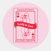 Sticker Rond Chanceuse en amour Favori de Demoiselle d'Honneur  (Devant)