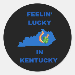 Sticker Rond Chanceux dans le Kentucky - mars St. Patrick's Day