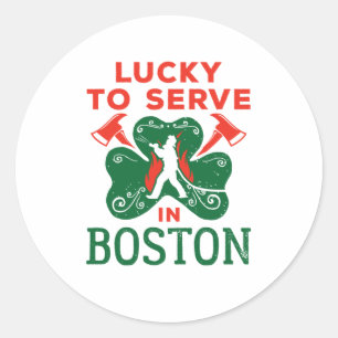 Sticker Rond Chanceux de servir à Boston Jour de la Saint-Patri