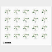 Sticker Rond Chanceux en amour Fête moderne de mariage St Patri (Feuille)
