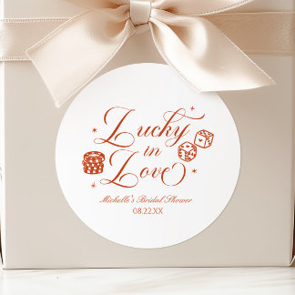 Sticker Rond Chanceux en amour jeu de cartes casino enterrement