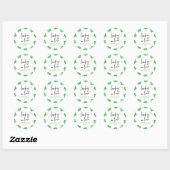 Sticker Rond Chanceux en amour trèfle vert Shamrock Enterrement (Feuille)