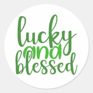 Sticker Rond ☘️ chanceux et béni ✨