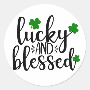 Sticker Rond ☘️ chanceux et béni ✨