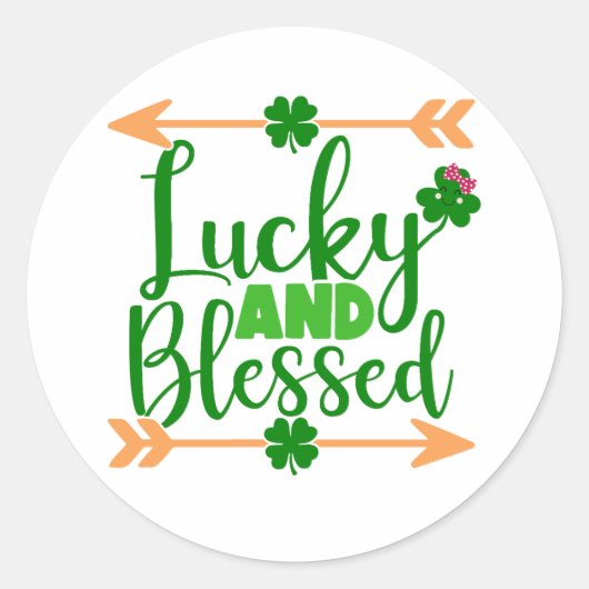 Sticker Rond 🍀 chanceux et bénis ✨ (Devant)