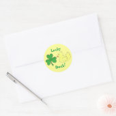 Sticker Rond Chanceux Shamrock de canard Ducky St. Patricks Sti (Enveloppe)
