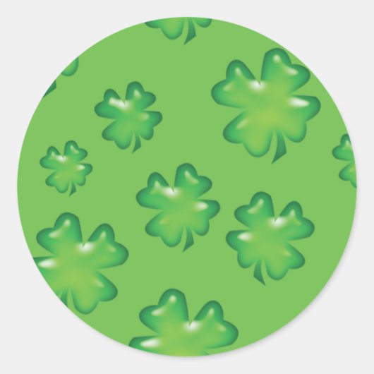 Sticker Rond chanceux shamrock trèfle irlandais à quatre feuill (Devant)