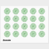 Sticker Rond Chanceux trèfle Saint Patrick's (Feuille)