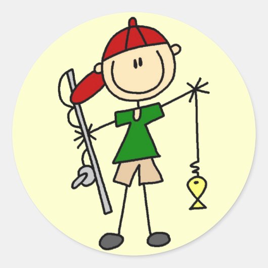 Sticker Rond Chandail de pêche figure (Devant)