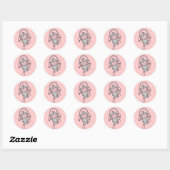 Sticker Rond Chandail de sock Monkey Jumping T-shirts et cadeau (Feuille)