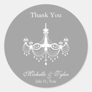 Sticker Rond Chandelier blanc et argent Favoriser les autocolla