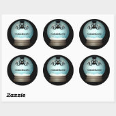 Sticker Rond Chandelier de chat noir neige globe (Feuille)