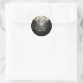 Sticker Rond Chandelier en cristal PixDezines/damas baroque (Sac)