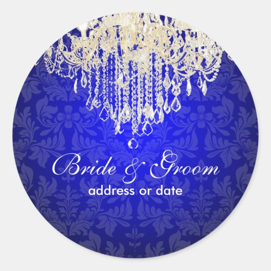 Sticker Rond Chandelier en cristal PixDezines/damas baroque (Devant)