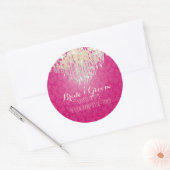 Sticker Rond Chandelier en cristal PixDezines/damas baroque (Enveloppe)