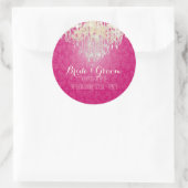 Sticker Rond Chandelier en cristal PixDezines/damas baroque (Sac)