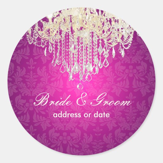 Sticker Rond Chandelier en cristal PixDezines/damas baroque (Devant)