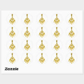 Sticker Rond Chandelier en or (Feuille)