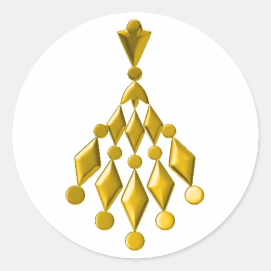 Sticker Rond Chandelier en or (Devant)